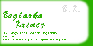 boglarka kaincz business card